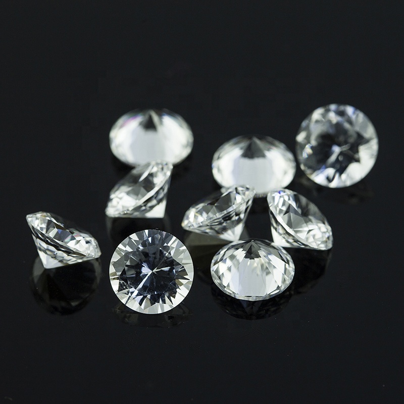 Chinese euro machine cut synthetic white sapphire gemstone for jewelry making