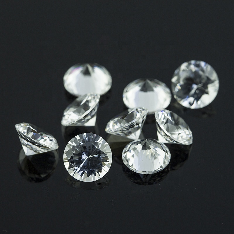 Chinese euro machine cut synthetic white sapphire gemstone for jewelry making