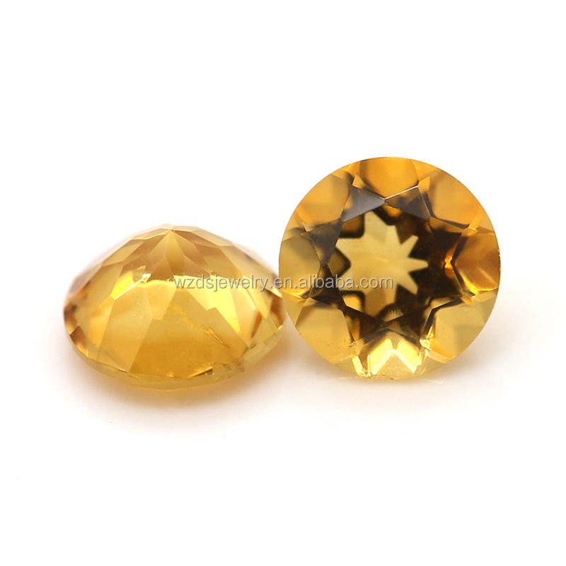 Natural Citrine Round Cut Gemstone Loose Wholesale Semi Precious Stones