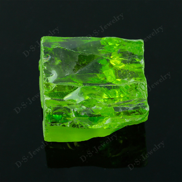 Synthetic Cubic Zirconia Apple Green Rough Uncut Gemstone