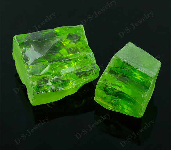 Synthetic Cubic Zirconia Apple Green Rough Uncut Gemstone