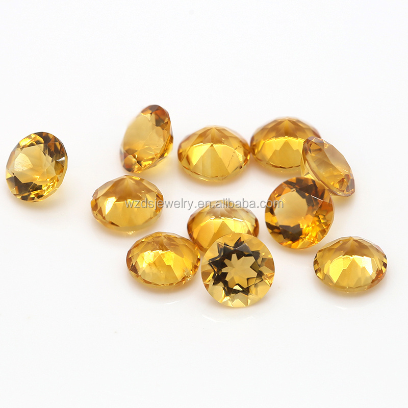 Natural Citrine Round Cut Gemstone Loose Wholesale Semi Precious Stones