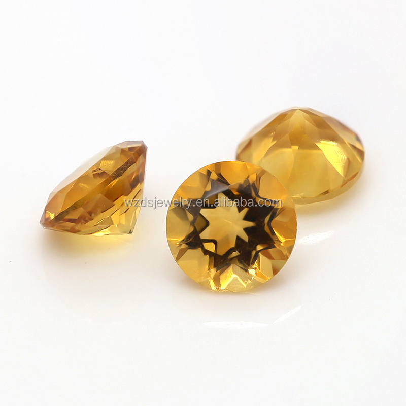 Natural Citrine Round Cut Gemstone Loose Wholesale Semi Precious Stones