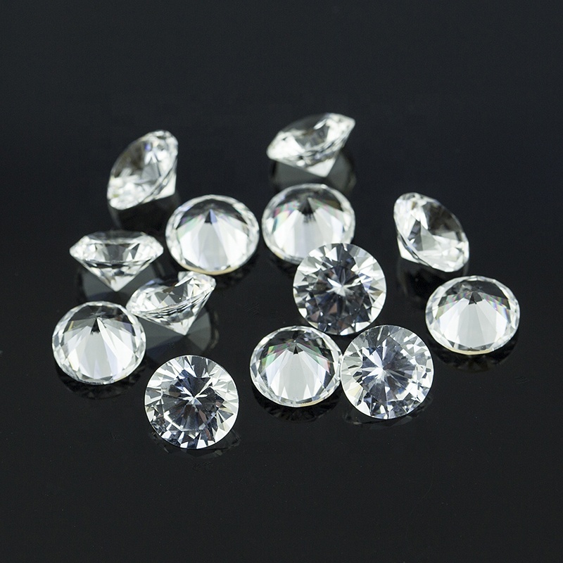 Chinese euro machine cut synthetic white sapphire gemstone for jewelry making