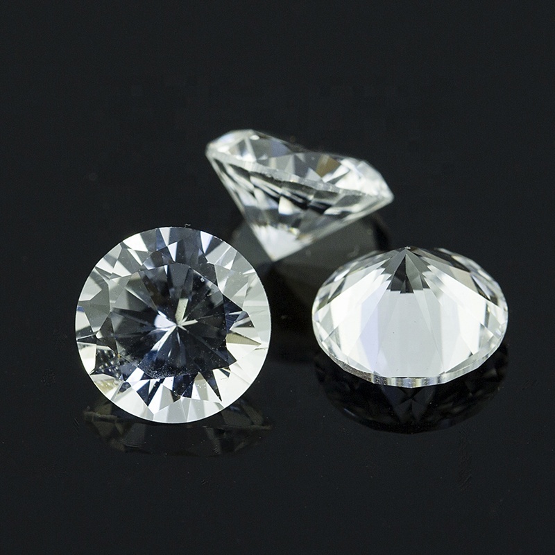 Chinese euro machine cut synthetic white sapphire gemstone for jewelry making