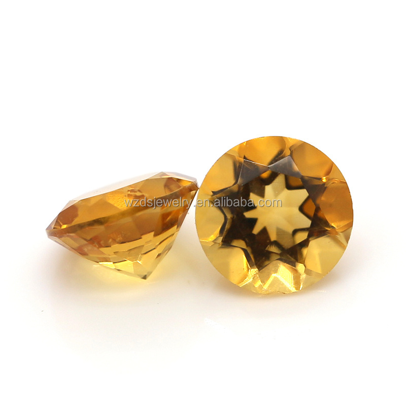 Natural Citrine Round Cut Gemstone Loose Wholesale Semi Precious Stones