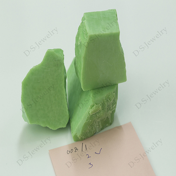 008/2# Raw Nano Jade Color Product Gemstone Green Nanosital Rough Uncut Stone For Sale