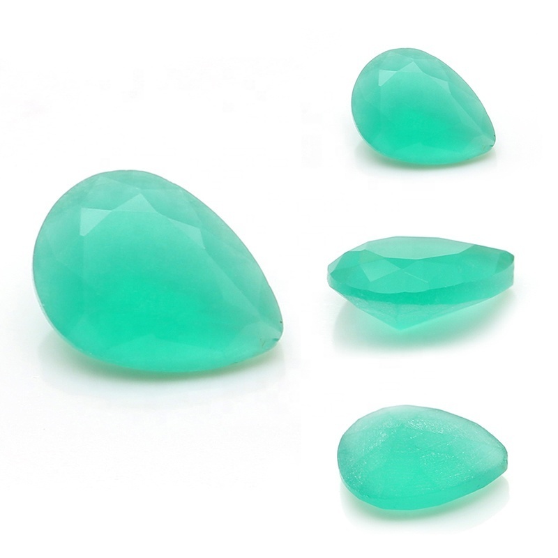 wholesale price synthetic machine cut malay jade glass stone for jewelry