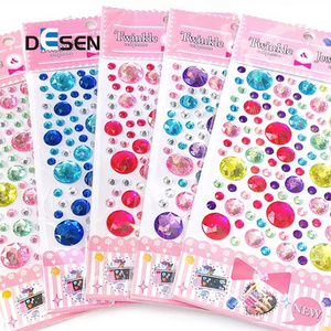 DESEN Crystal Sticker children's handmade DIY gem acrylic love five pointed star diamond sticker