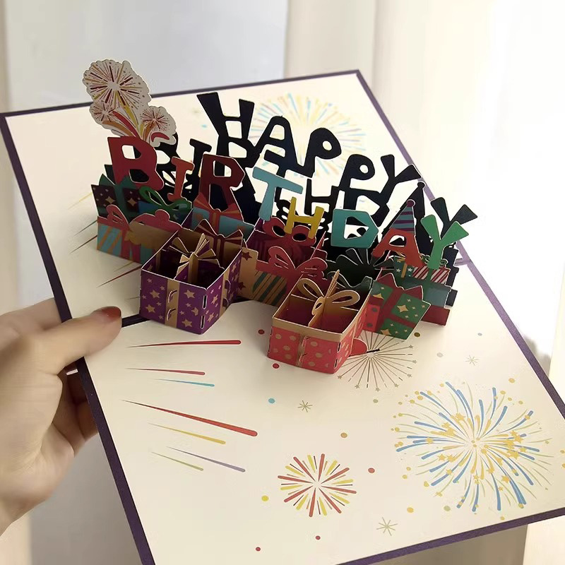 DESEN China Manufacturer Wholesale Custom 3D Pop Up Birthday Festival Paper Gift Greeting Cards