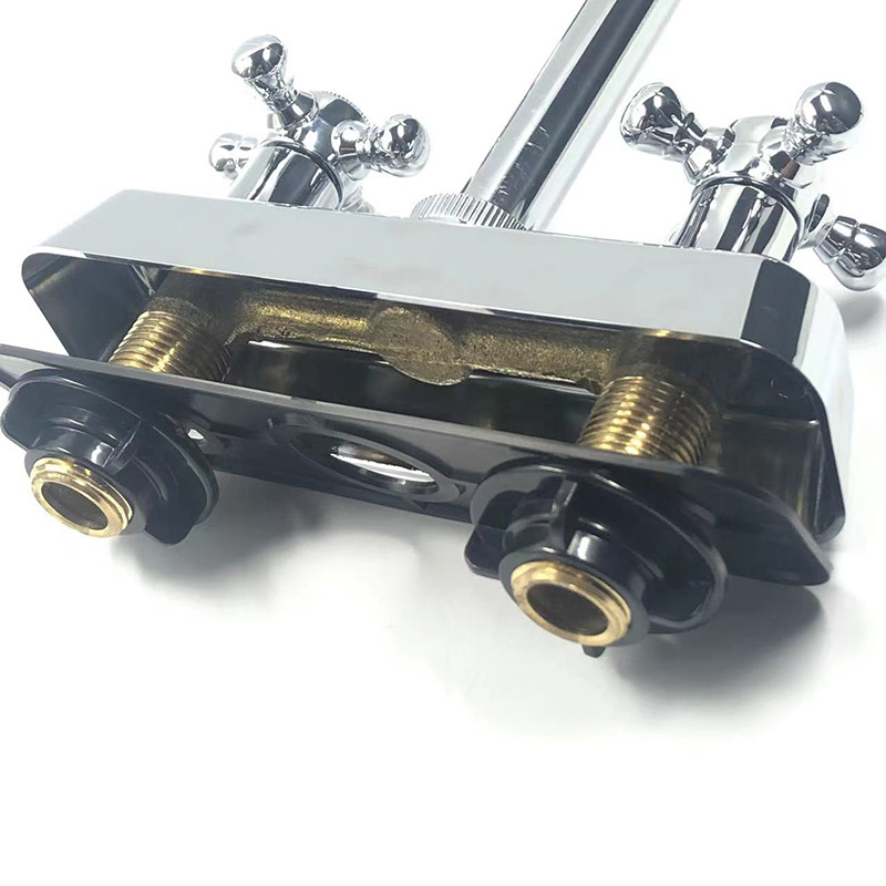 2023 Cold and hot water tank mixer faucet deck installation brass body plastic double handle luxury kitchen faucet