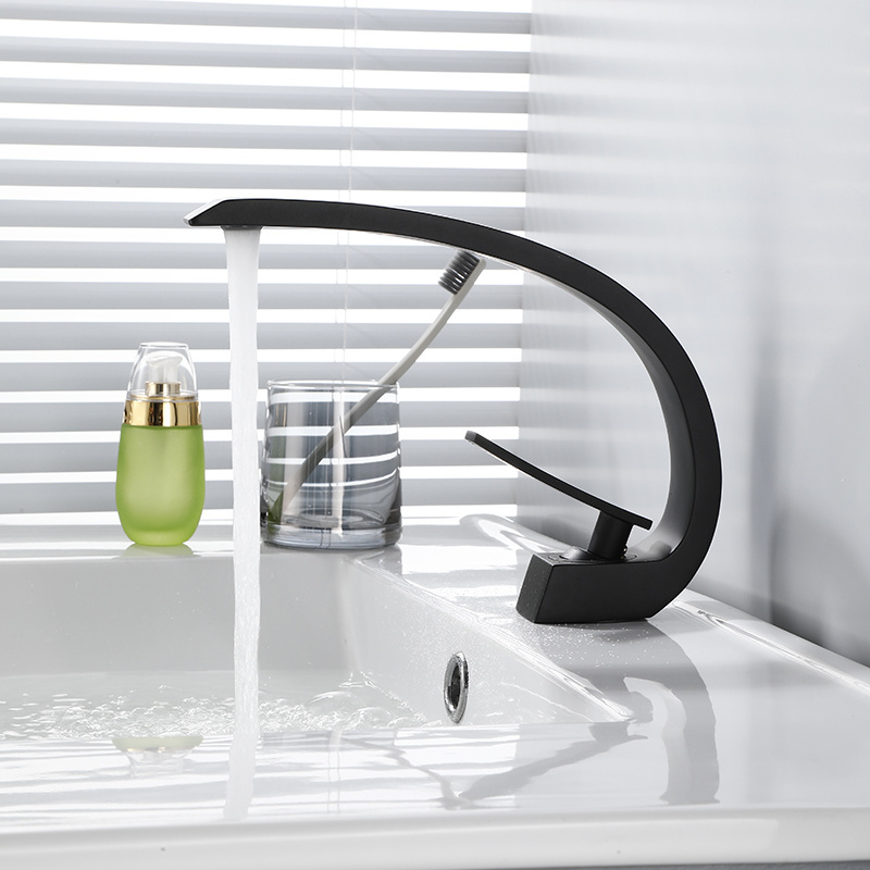 black faucet waterfall faucet sink  bathroom faucet