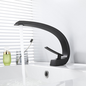 black faucet waterfall faucet sink  bathroom faucet