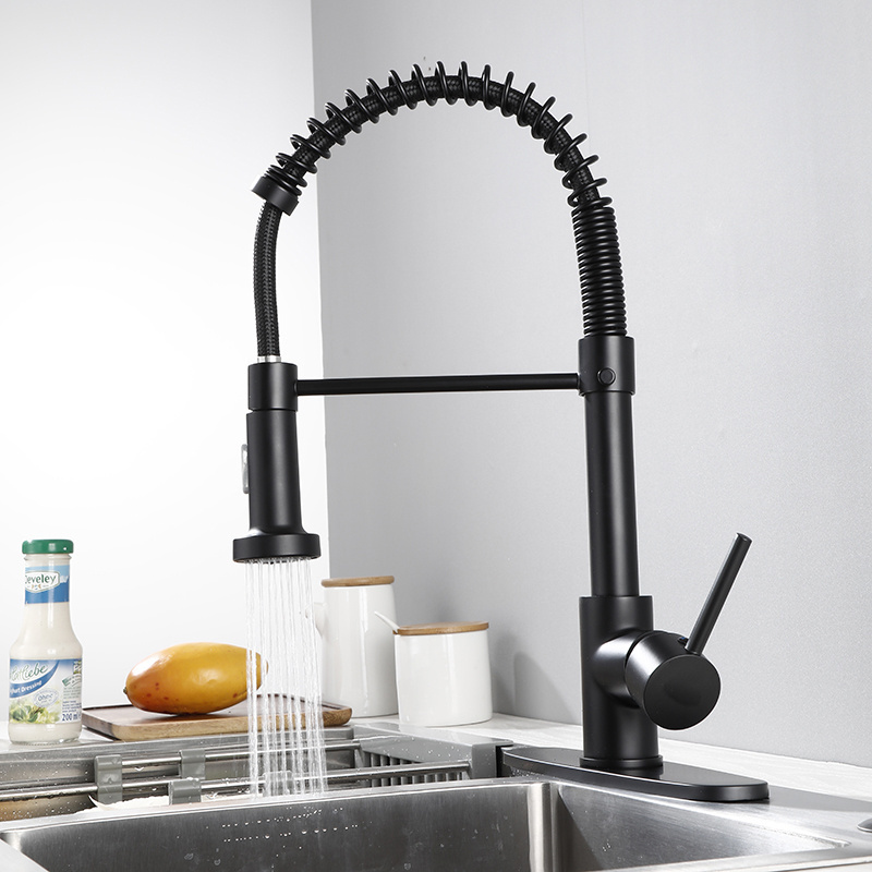 Hot And Cold Kitchen Taps Matte Black Stainless Steel Sink Faucet Faucet Kitchen