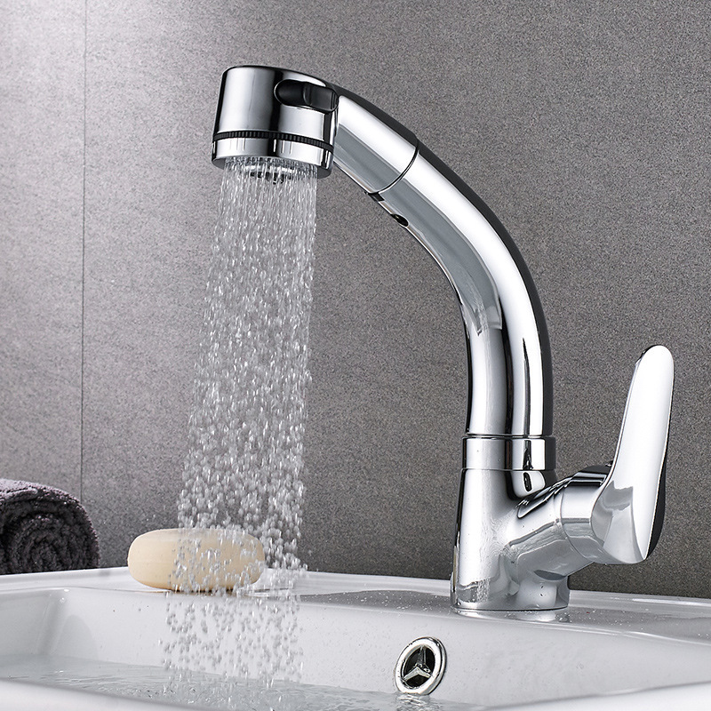 Factory price hotel Luxury faucet bathroom brass faucet pull out sprayer