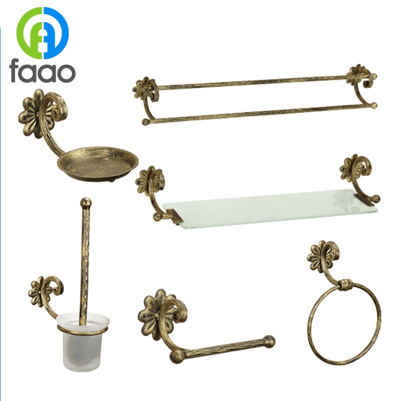 FAAO American classic brass bathroom accessory set