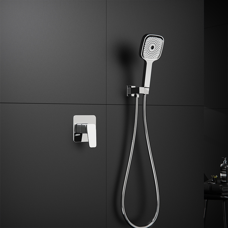 black bathroom shower hot and cold shower mixer in wall mounted rain Shower Mixer Faucet