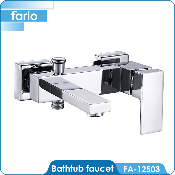 FAAO Bathroom Roman Bathtub Faucets Square Single Lever Chrome Brass Contemporary Bath & Shower Faucets Hot/cold Water Mixer