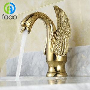 FAAO bathroom brass single handle animal faucet