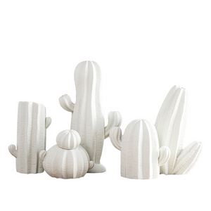 Ceramic white jar  ceramic cactus series decoration modern minimalist style simple decoration