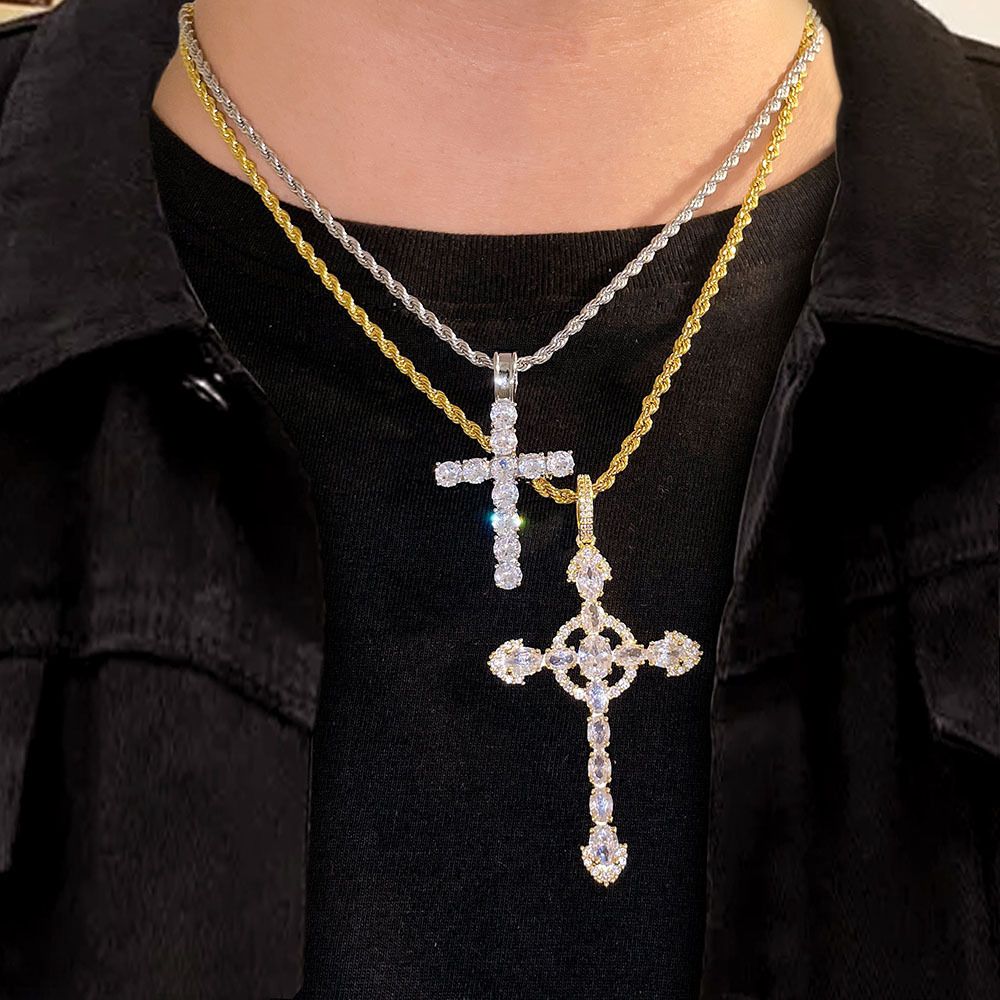 Hot sale Bling Celtic cross pendant necklace,christian jesus cross pendant necklace,zircon fashion jewelry cross necklace