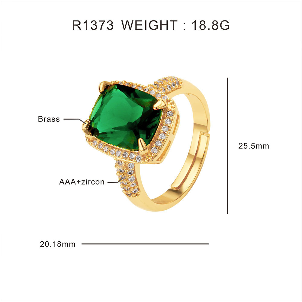 Brazil jewelry ring Emerald Rings icy big diamond 18k gold weddings ring gold fine jewelry for women Brazil jewelry wholesale