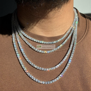 3MM 4MM 5MM 6MM Hip Hop Women Men Tennis Chain,Tennis Diamond Chain Necklace ,Iced Out Hip Hop CZ Diamond Baguette Tennis Chain