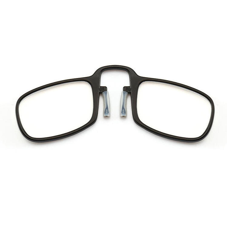 Wholesale nose bridge clip Ultra Slim Square Rimless  Plastic Frame Reading Glasses  stick phone wallet Easy to Carry