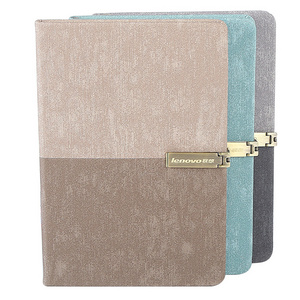 A5 Custom Notebook Hardcover Pu Leather Notebook Diary With Metal Lock Buckle For Gift Promotion