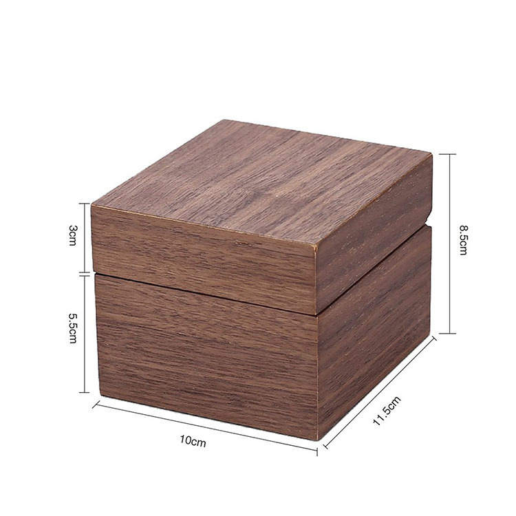 High grade vintage 1 slot single luxury handmade brown walnut lacquer wooden watch box for packaging