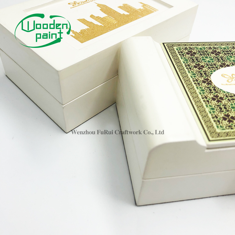 Wholesale luxury play tarot card wooden box custom logo fashion white lacquer wood box for playing poker cards