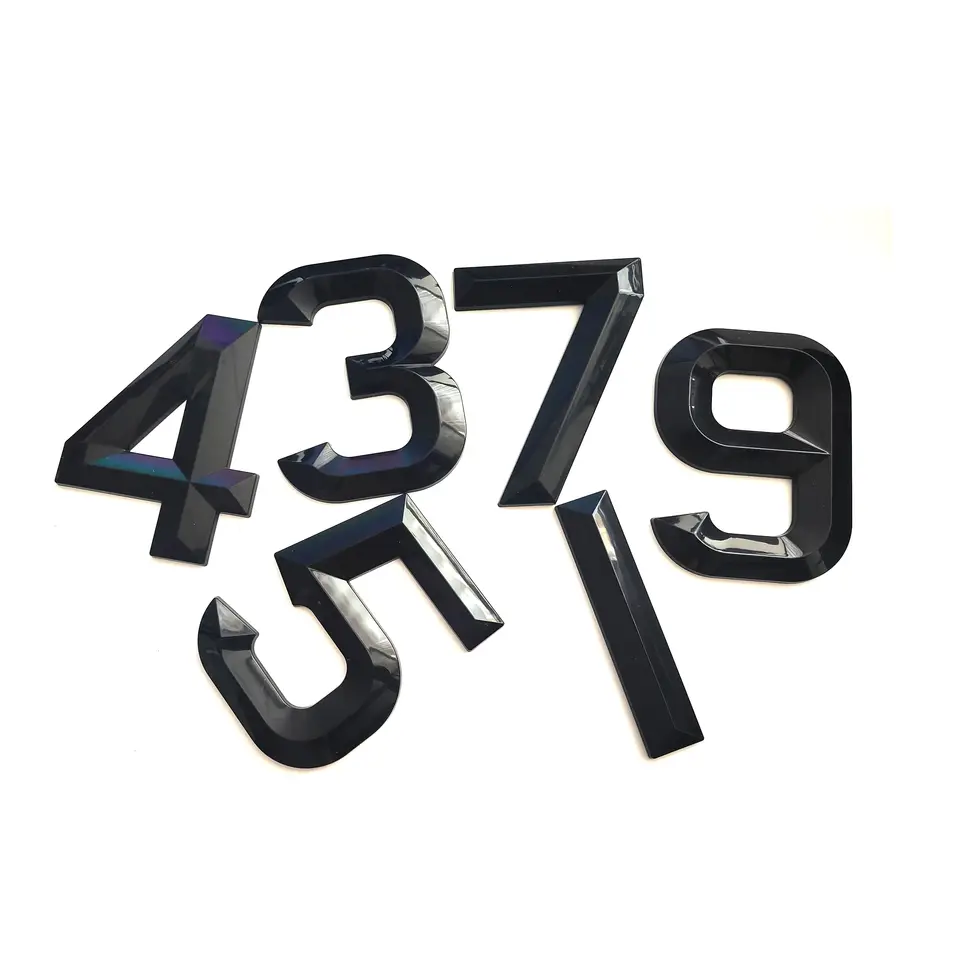 Custom 3D/4D Acrylic Numbers With 3M Adhesive  Plastic Acrylic 4D gel Letters Car License Plate Numbers/Letters