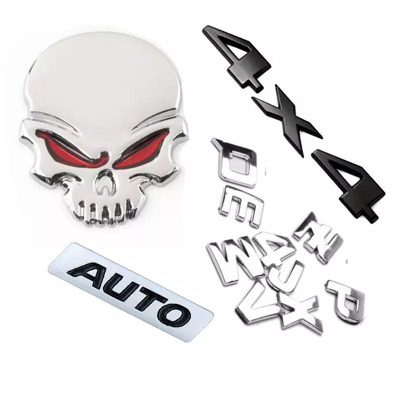 Custom Chrome ABS Plastic Car Emblem Car Badge Chrome 3D Letter Sticker Auto Car Emblem Badges  For make own logo