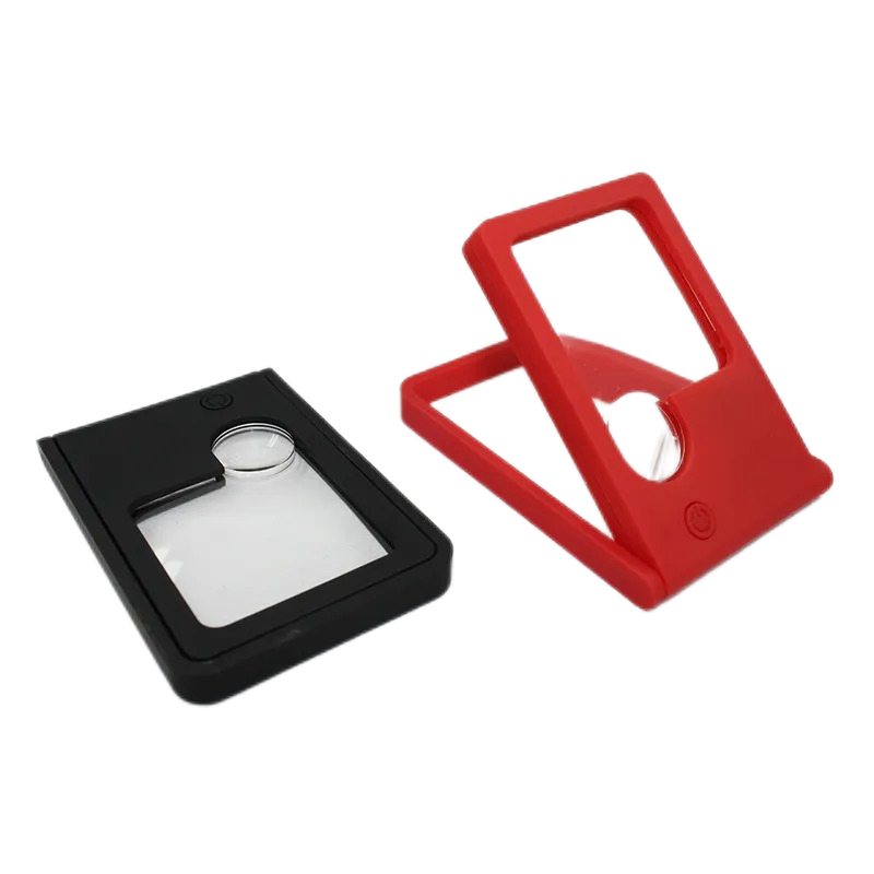 Factory Direct Credit Card Size Magnifier Pvc Magnifier Customized Magnifying Glasses With Led Light