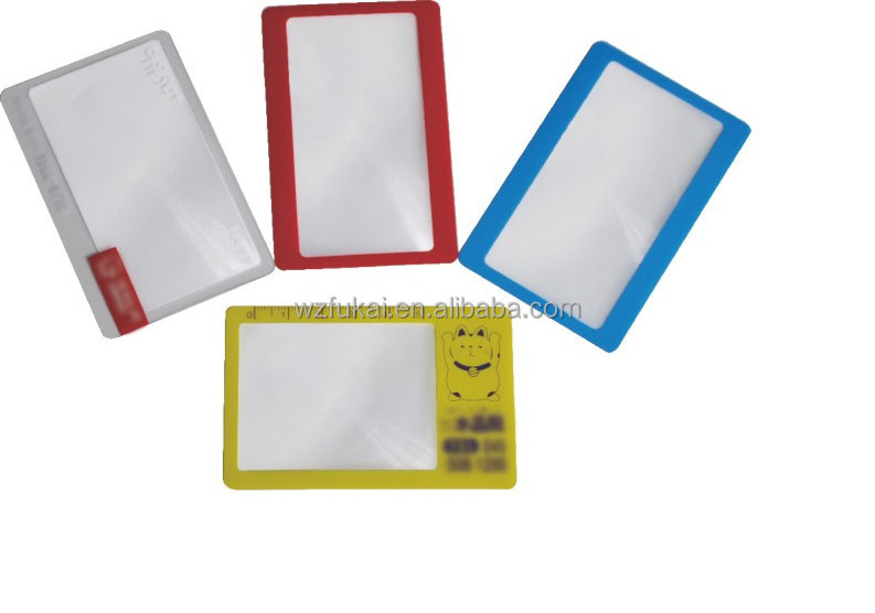 Pvc Magnifiers Factory Directly Sale Plastic Card Magnifying Glass Colorful Frames Credit Card Magnifiers For Reading