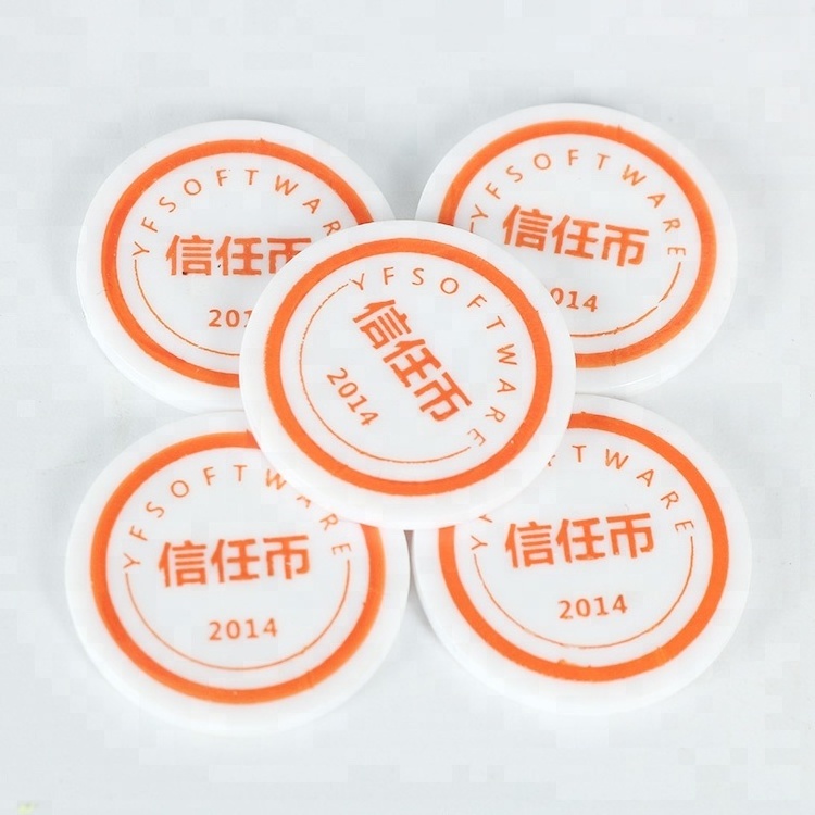 round custom numbered plastic colored chips for games