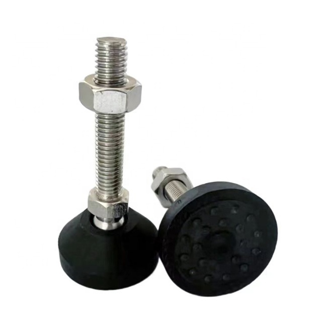 304 Stainless Steel Nylon Adjustable Leveling Feet M8 M10 M12 M14 M16 M20 M24 with Anti-slip Rubber Pad