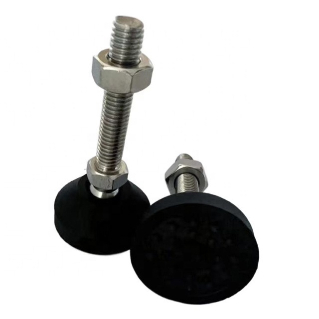 304 Stainless Steel Nylon Adjustable Leveling Feet M8 M10 M12 M14 M16 M20 M24 with Anti-slip Rubber Pad