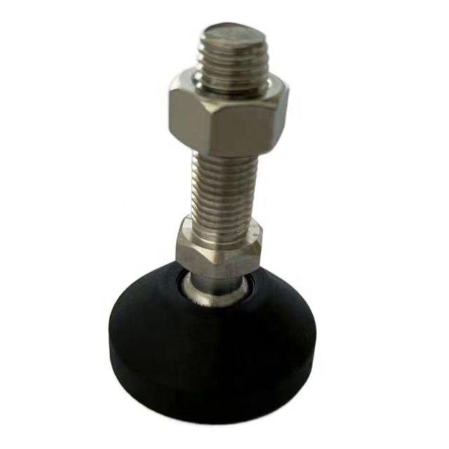 304 Stainless Steel Nylon Adjustable Leveling Feet M8 M10 M12 M14 M16 M20 M24 with Anti-slip Rubber Pad