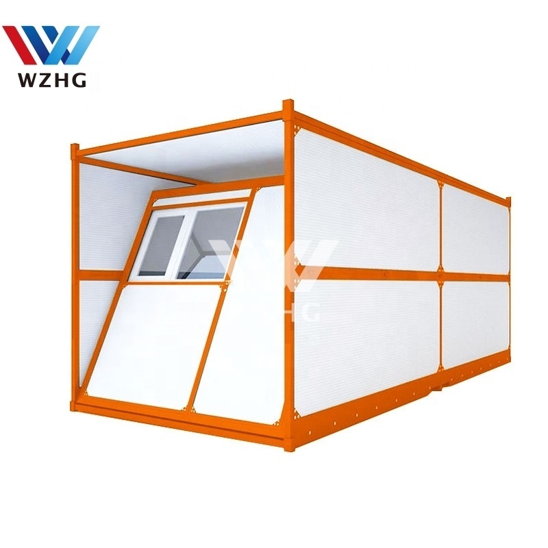 China 20ft temporary prefab camouflage design folding container van house foldable buildings for Oman