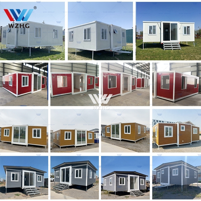 2 bedroom 20ft 40ft prefab modular foldable expandable portable cabin with toilet bathroom kitchen