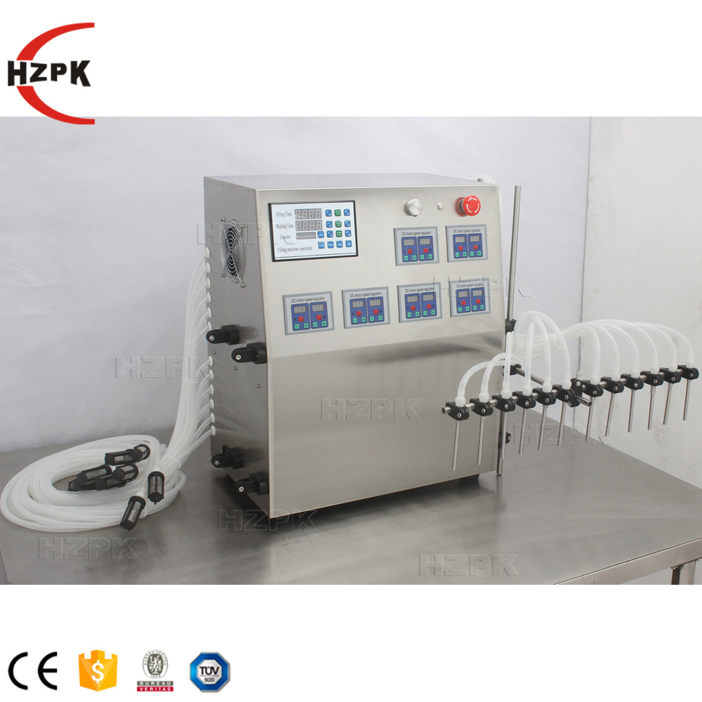 HZPK Semi Automatic Diaphragm Numerical Control 12 Head Liquid Filling Machine