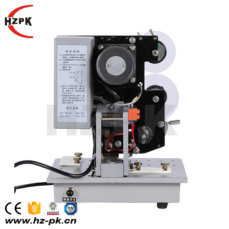 HZPK Semi-automatic Electric Hot Stamp Ribbon Code Printer Ribbon Coding machine HP-241B