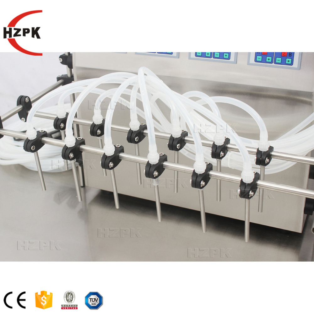 HZPK Semi Automatic Diaphragm Numerical Control 12 Head Liquid Filling Machine