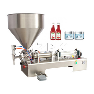 HZPK 1l Horizontal Semi Auto Manual Bottle Cream Jam Liquid Soap Filling Machine For Cream And Gel Paste Shampoo