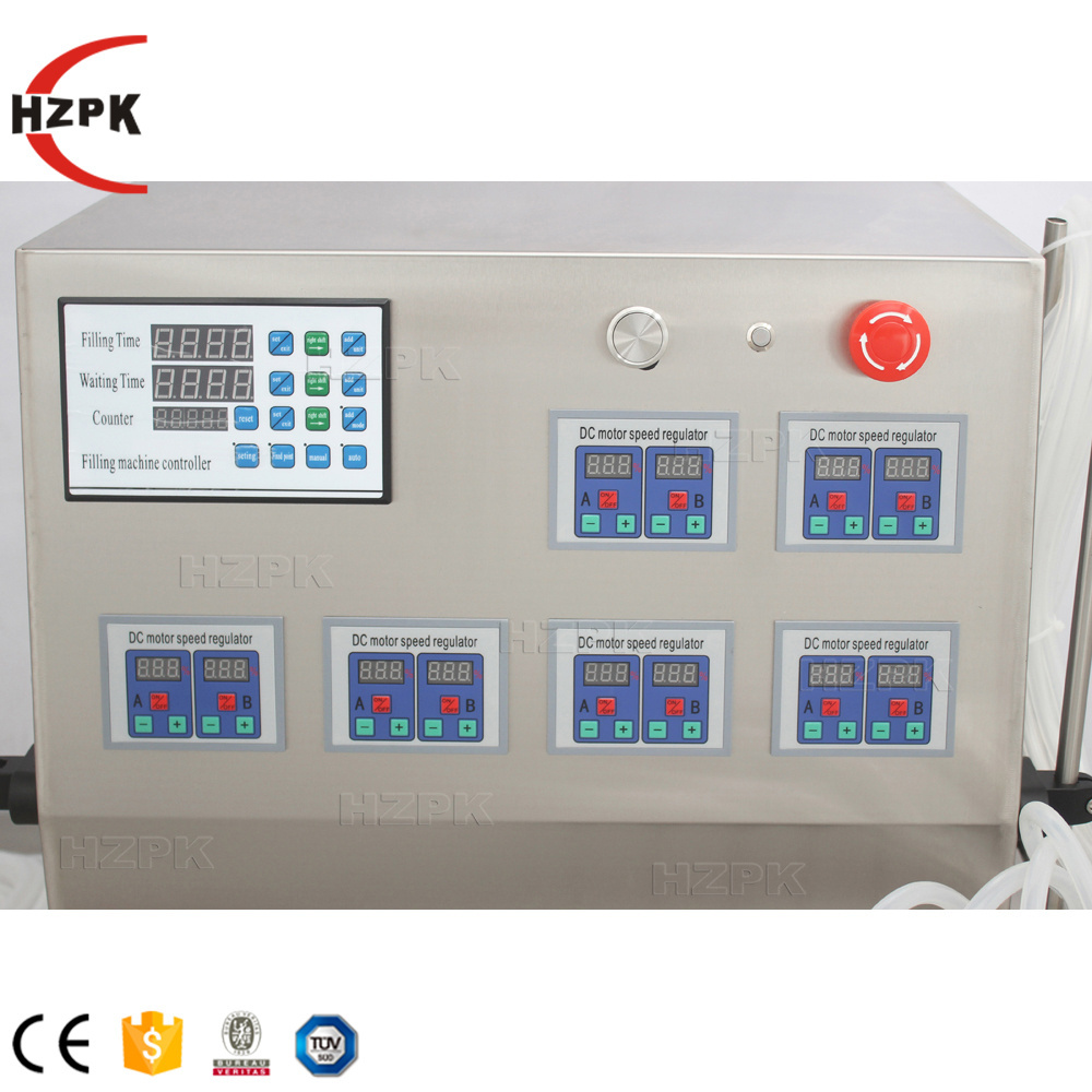 HZPK Semi Automatic Diaphragm Numerical Control 12 Head Liquid Filling Machine