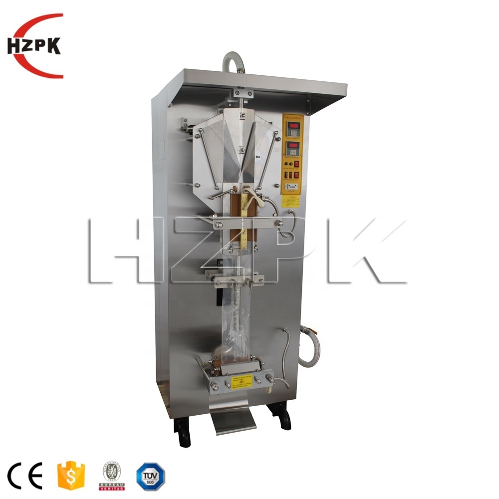 HZPK automatic beverage liquid milk drinking water juice oil plastic bag sachet packaging sealing filling packing machine