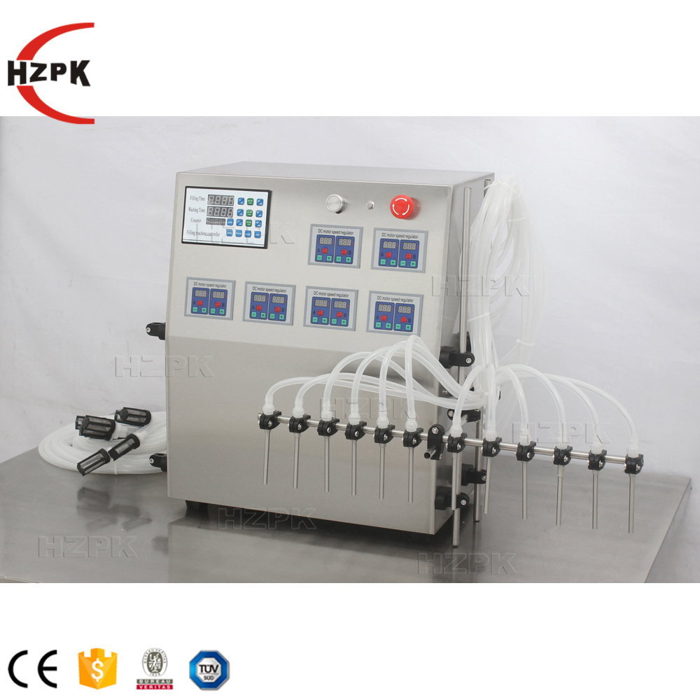 HZPK Semi Automatic Bottle Diaphragm Pump 12 Nozzle Water Filling Machine 2L