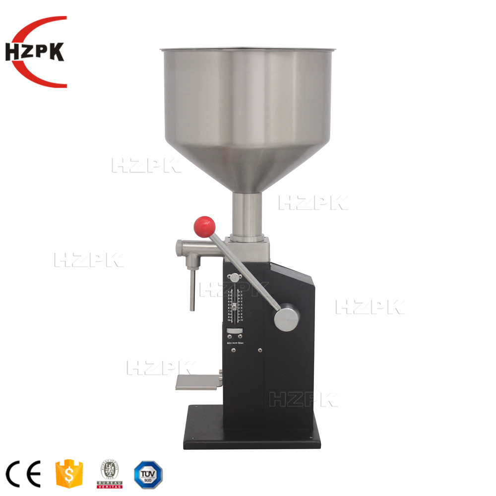 HZPK 5-50ml Small Hand Pressure Manual Paste Filling lip gloss filler Machine For Small Bottle A03