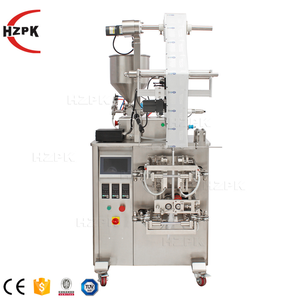 HZPK Automatic Four Side Seal Honey Ketchup Tomato Paste Sachet Packing Machine